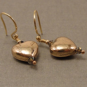 Bronze Heart Earrings image 1