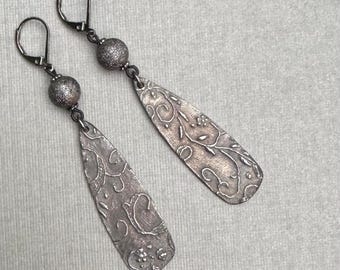 Sweet Lace White Copper Earrings