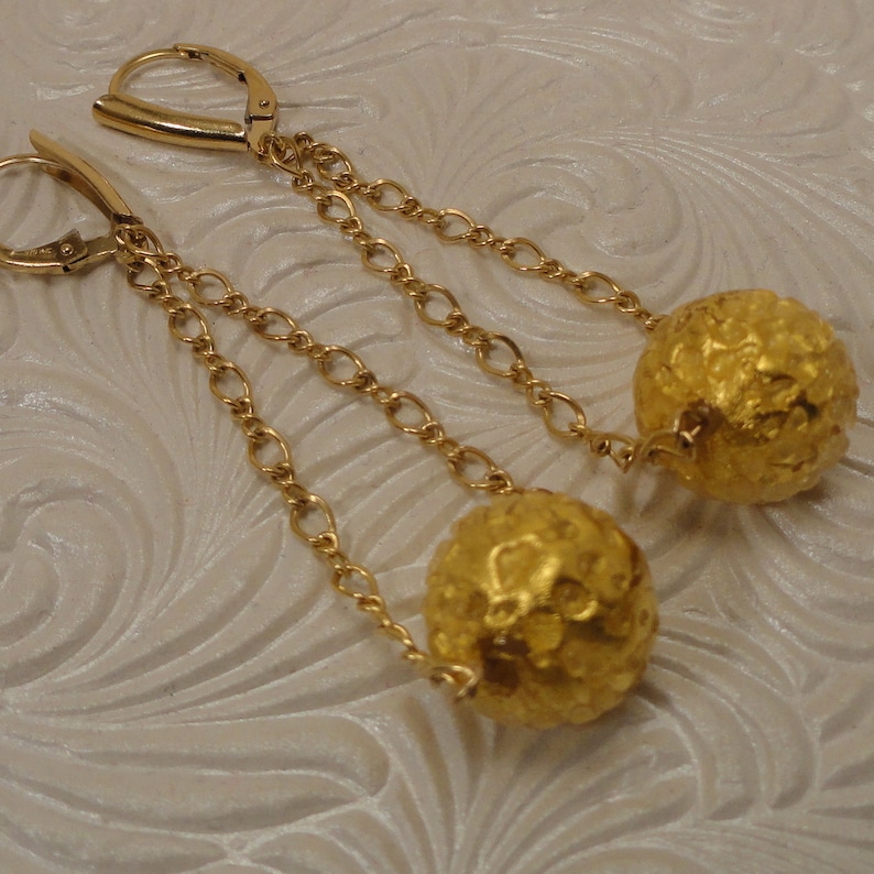 24kt Gold Foil Bead Earrings