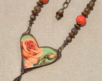 Rose Heart Necklace