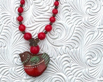 Red Bird Necklace