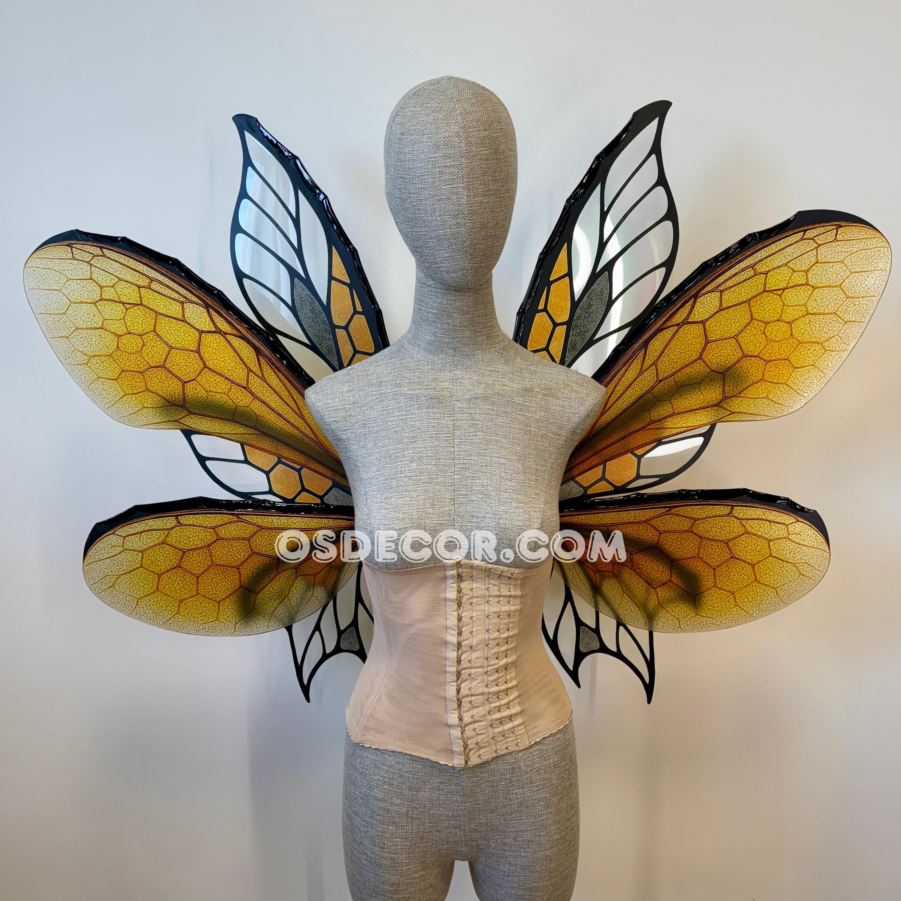 Bienenkostüm Für Mädchen – Schwarz-gelb, Mit Kleid, Stirnband, Flügeln & Stulpen, Für Karneval & Mottoparty