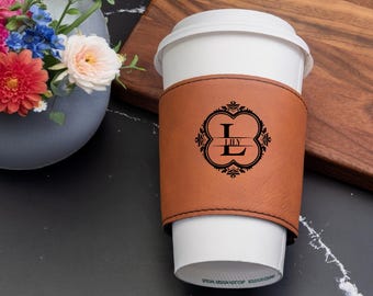 Custom Coffee Sleeve, Personalized Mug Sleeve, Leather Cup Sleeve, Reusable Coffee Sleeve, Mug Wrap, Eco-Friendly Mug Sleeve, Christmas Gift