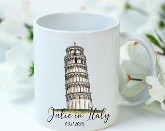 Personalized Italy Mug, Custom Name in Italy, Rome Coffee Mug, Travel Lover Gift