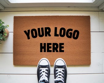 Custom Logo Doormat, Personalized Welcome Mat, Business Entryway Decor, Eco-Friendly CoirRug