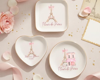 Eiffel Tower Ceramic Trinket Dish, Vive la Paris Jewelry Tray