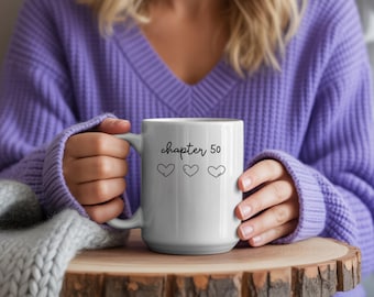 50th Birthday Mug: "Chapter 50", Personalized Gift for Her