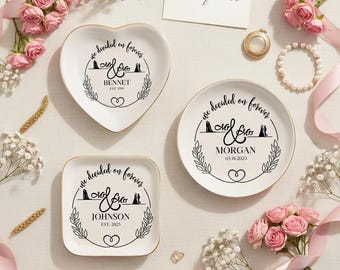 Personalized Ceramic Ring Dish, Wedding Engagement Gift