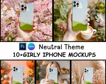 Easter Themed iPhone Case Mockup | iPhone Mockup | Phone Case Template | Procreate Mockup | Digital Download