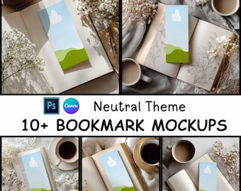 Bookmark Mockup | Reading Mockup | Canva Template | Digital Download | Mockup Bundle