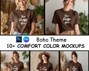 Espresso Shirt Mockup | Comfort Color Shirt | Brown Shirt | T-Shirt Mockup | Mockup Bundle