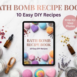 Bath Bomb Recipe Book PDF 10 DIY Recipes with Step by Step Photos |How to Make Bath Bombs at Home |Surprise Inside Tutorial Instant Download