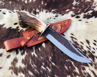 13” 5160 High Carbon Steel Bowie Knife | Handmade Survival & Bushcraft Blade | Gift for Him