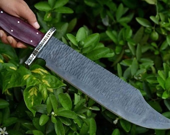 18” 5160 High Carbon Steel Bowie Knife | Handmade Survival & Bushcraft Blade | Gift for Him