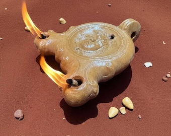 ローマの石油ランプ、シレノスを描いた古代ギリシャのランプ、ギリシャ