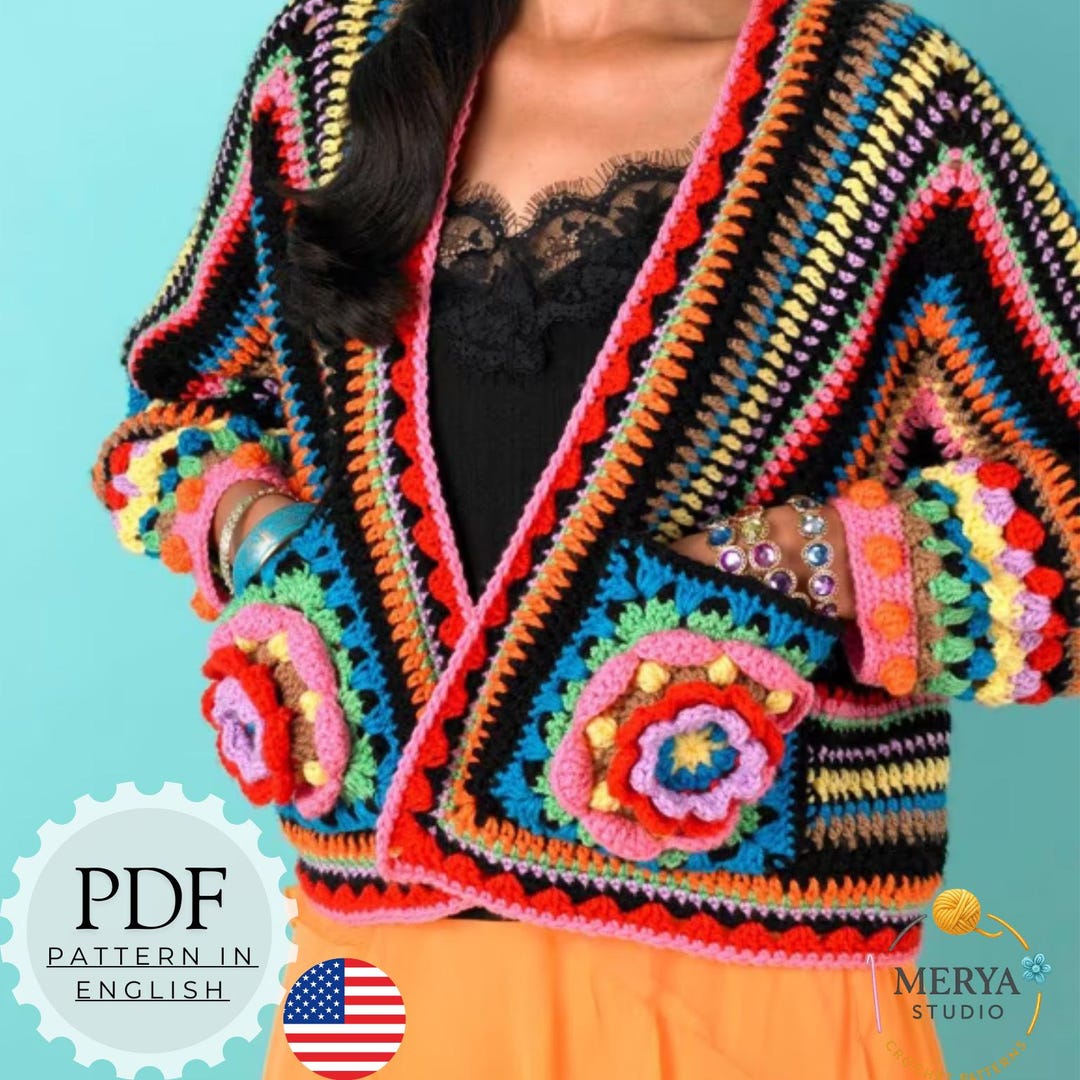 Crochet Pattern | Bomber Jacket W. Hood & Suzette Stitch Detail ...