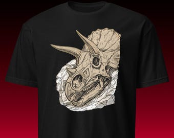 Triceratops Skull | Graphic Tee | Dark Academia Paleontology