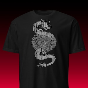 Drago del codice binario I/O | Maglietta unisex | Regalo per programmatori e appassionati di informatica