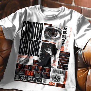 Koszulka w stylu streetwear z kontrkulturą dla mężczyzn i kobiet, alternatywny, grunge'owy top, strój antysystemowy