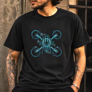 Drone Construction Plan Heren T-shirt | FPV Pilot Technology Gadget | Cadeau voor ingenieurs