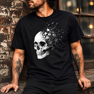 Exploding Skull Graphic Tee | Glitchcore Grunge | Dark Aesthetic Streetwear