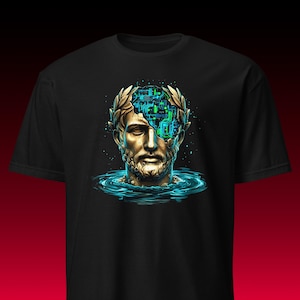 Cyberpunk Greek Statue | Unisex T-Shirt | AI Programmierer & Philosophie Geschenk