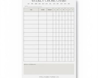 Magnetic Weekly Chore Chart Notepad: Family Task Planner