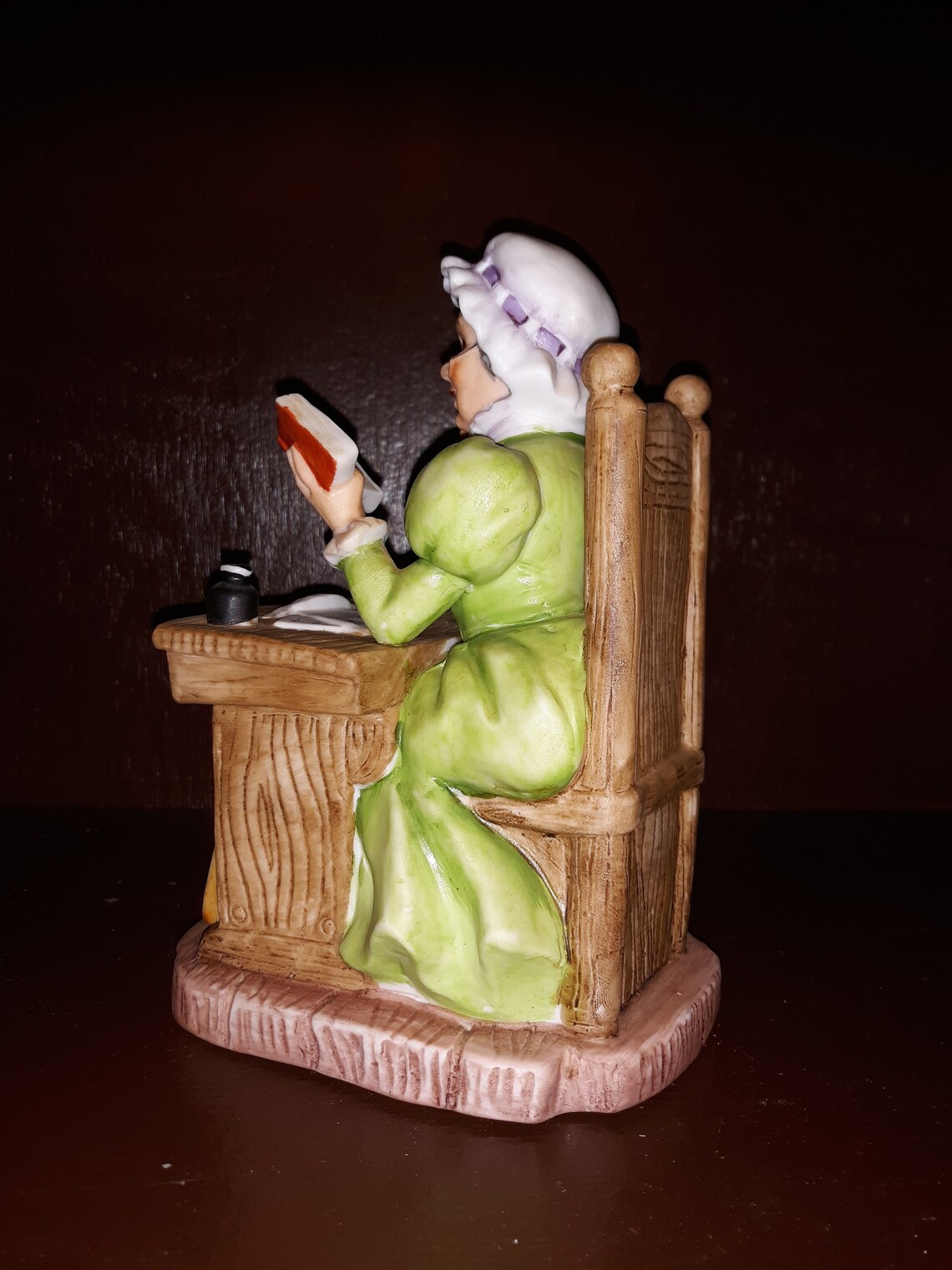 LEFTON School Teacher 1980s Figurine Bisque Porcelain SIGNED and in