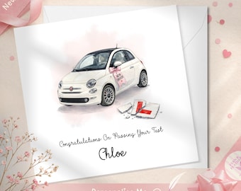 Personalised New Driver Card - Girls First Car Design
