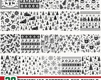 Christmas Pattern svg,Christmas svg,Winter Pattern svg,Holiday svg,Christmas Scene svg,Santa svg,Christmas trees svg,Digital Download