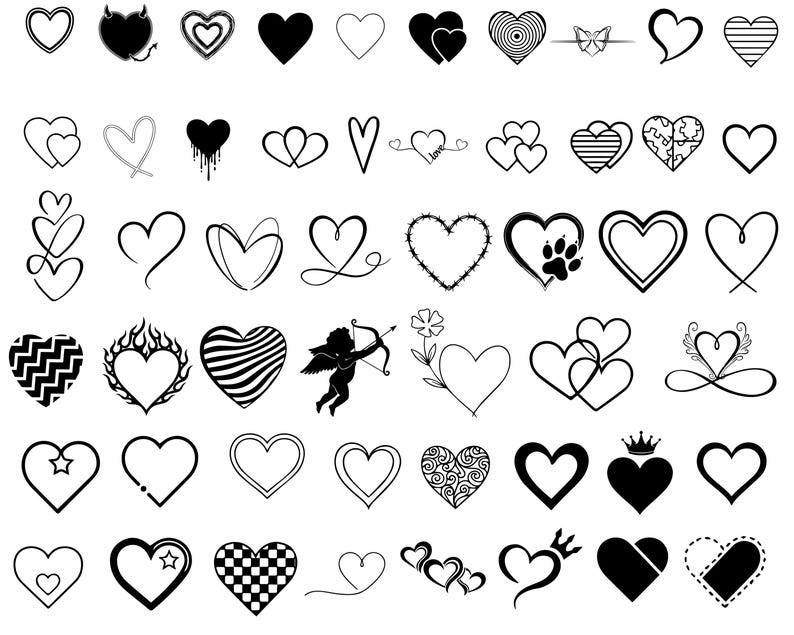 Heart Svg,Heart Text Dividers SVG,Doodle Heart Svg,Love Svg,Valentine Svg,Heart Wreath Svg,Sketch Heart Svg,Open Heart,Cricut & Silhouette image 5