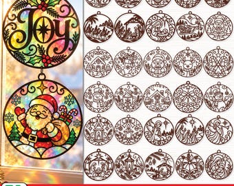 Christmas Suncatcher SVG,Santa Suncatcher SVG,Christmas svg,Christmas Window Decor,Winter Suncatcher,Nativity Suncatcher,Digital download