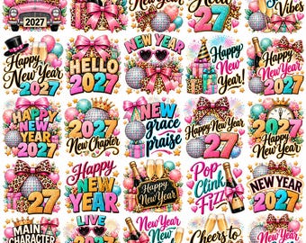 New year 2027 png,Happy new year png,2027 png,Goodbye 2026 png,Preppy New Years Sublimation,Cheers 2027 png,Christmas Png,Cricut&Silhouette