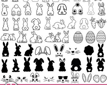 Bunny svg,Easter bunny shape svg,Easter svg,Rabbit svg,Bunny Face SVG,Bunny Shape Clipart,Spring svg,Cricut & Silhouette