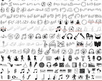 Music Notes Svg,Music Symbols Svg,Music svg,Musical instruments SVG,Guitar svg,Bass,Quarter,Eighth,Half,Music Player svg,Cricut & Silhouette