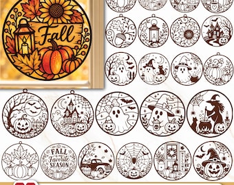 Fall Suncatcher SVG,Fall svg,Pumpkin Suncatchers Svg,Autumn svg,Suncatcher svg,Halloween suncatcher svg,Light Catcher,Digital download