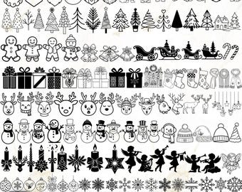 Christmas element svg,Christmas svg,Holiday svg,Santa claus svg,Snowflake svg,Christmas genome svg,Christmas tree svg,Cricut & Silhouette