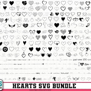 Corazón SVG, Divisores de texto de corazón SVG, Corazón doodle SVG, Amor SVG, San Valentín SVG, Corona de corazón SVG, Corazón boceto SVG, Corazón abierto SVG, Cricut y silueta