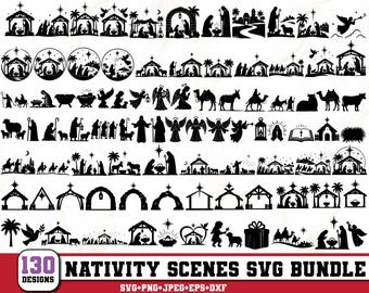 Nativity Scene svg,Nativity svg,Christmas svg,Christmas Holy scene svg,Three wise men svg,Religious christian,Holy family,Digital Download