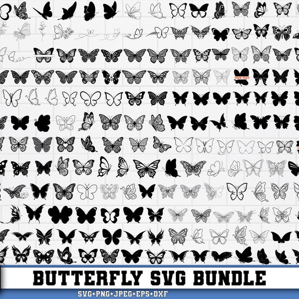 Farfalla SVG, Farfalla volante SVG, Farfalla a strati SVG, Farfalle SVG, Farfalla floreale SVG, Farfalla in stile lineare SVG, Cricut e Silhouette