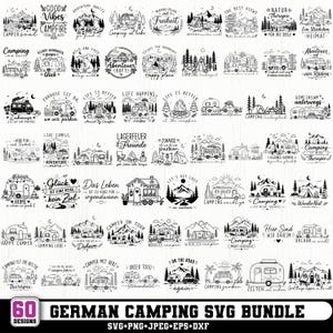 Tysk camping svg, camping svg, camping husvagn SVG, tysk svg, husbilsliv svg, utomhusäventyr, camping språk svg, Cricut & Silhouette