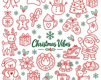 Christmas svg,Christmas Doodle svg,Christmas element svg,Santa svg,Snowflakes svg,Christmas tree svg,Gingerbread svg,Cricut & Silhouette