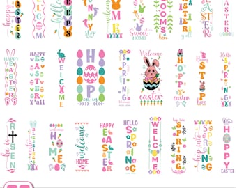 Easter porch sign svg,Porch sign svg,Easter svg,Bunny porch sign svg,Spring porch sign svg,Vertical Welcome Sign,Cricut & Silhouette