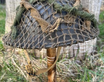 WW2 British MKII Helmet W/Net And Scrim. 1939 Date.