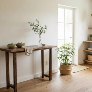 Barbord i valnöt med live kant | Köksö, konsolbord eller skrivbord i massivt naturträ