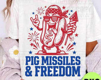 4. Juli PNG: Hotdog Schwein Raketen und Freiheit Vaterländischer BBQ Png Lustige USA bbq Unabhängigkeitstag png Feuerwerk Feier Digitaler Download