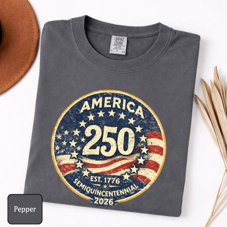 America 250 Shirt Comfort Colors®, Patriotic 1776-2026 Tee, Vintage USA Semiquincentennial Shirt, Fourth of July Patriotic Graphic Tee Bild 1
