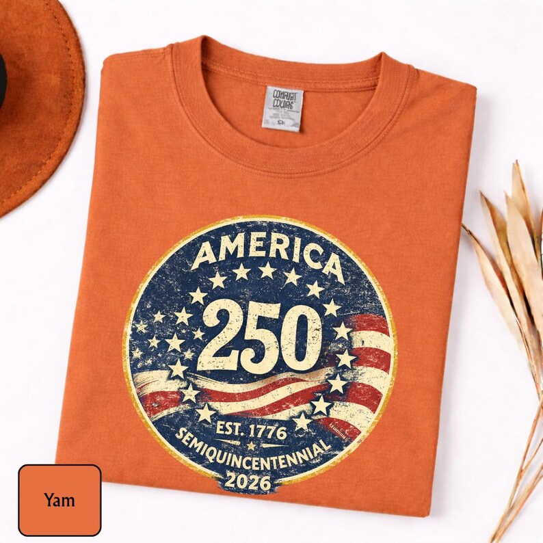 America 250 Shirt Comfort Colors®, Patriotic 1776-2026 Tee, Vintage USA Semiquincentennial Shirt, Fourth of July Patriotic Graphic Tee Bild 10