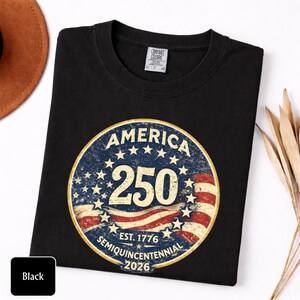 America 250 Shirt Comfort Colors®, Patriotic 1776-2026 Tee, Vintage USA Semiquincentennial Shirt, Fourth of July Patriotic Graphic Tee Bild 2