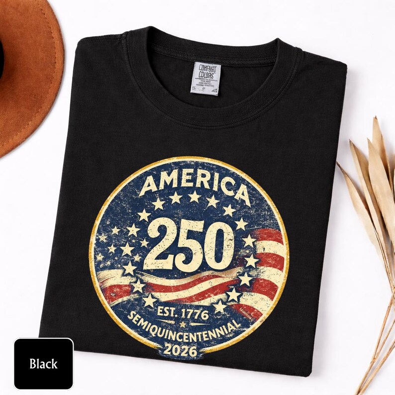 America 250 Shirt Comfort Colors®, Patriotic 1776-2026 Tee, Vintage USA Semiquincentennial Shirt, Fourth of July Patriotic Graphic Tee Bild 2